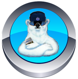 Picture of Blue Button with Polar Bear for Rock Salt & Ice Control HQ