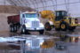 Picture of Wheel Loader loading Rock Salt into Dump Truck