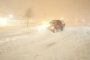 Pickup Truck Plowing Snow in Upstate New York